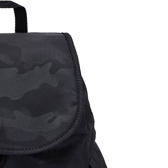 Kipling City Pack Small Classic Backpacks Black Camo Embossed | AU 1500YX